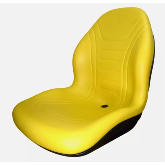 Skid Steer & Tractor Seat Compatible with Bobcat, Case, Caterpillar, Gehl, John Deere; Blow Molded Industrial Shell; Yellow; (If the Bolt-Hole Patterns Don't Match, Drilling is Required); 320000YE