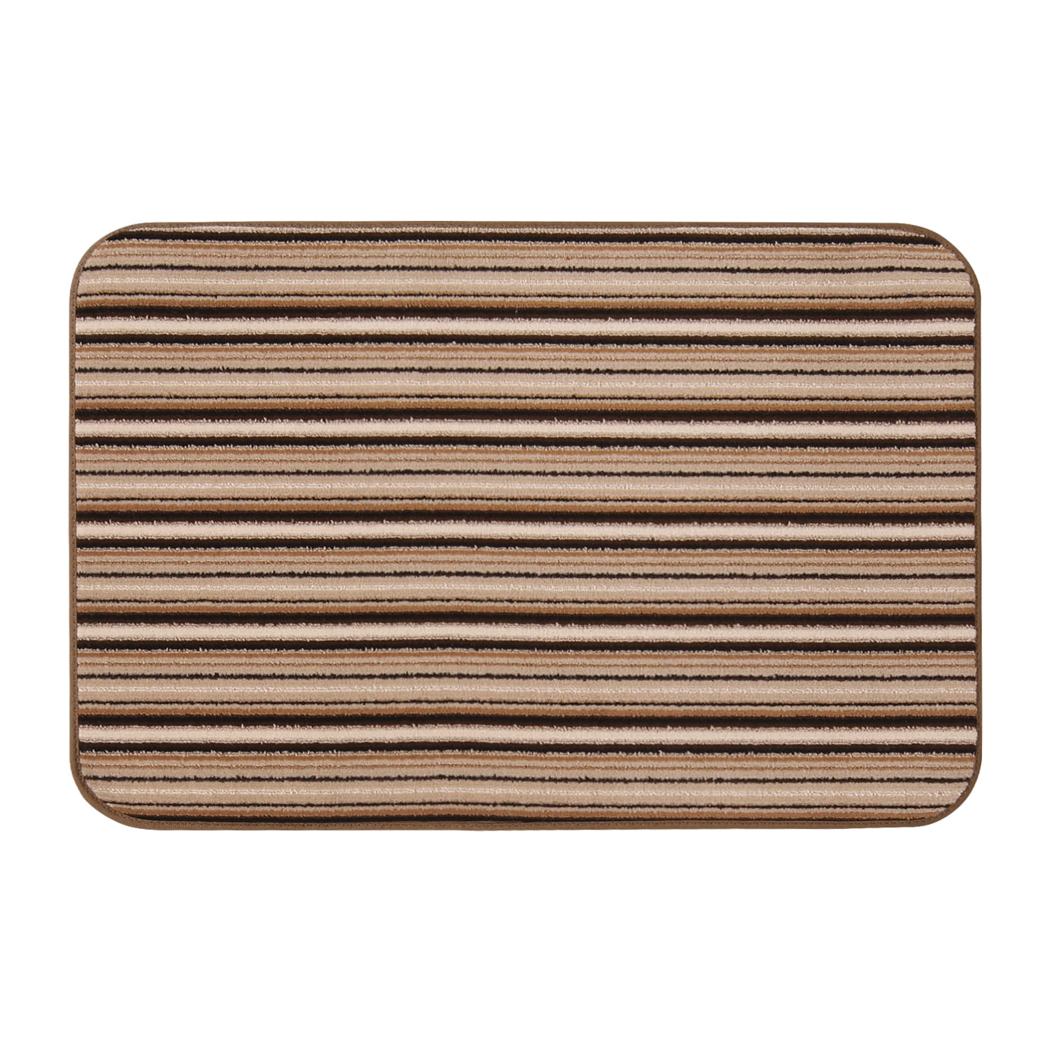 2 Ft. x 3 Ft. Black and Brown Stripe Non-slip Olefin Area Rug