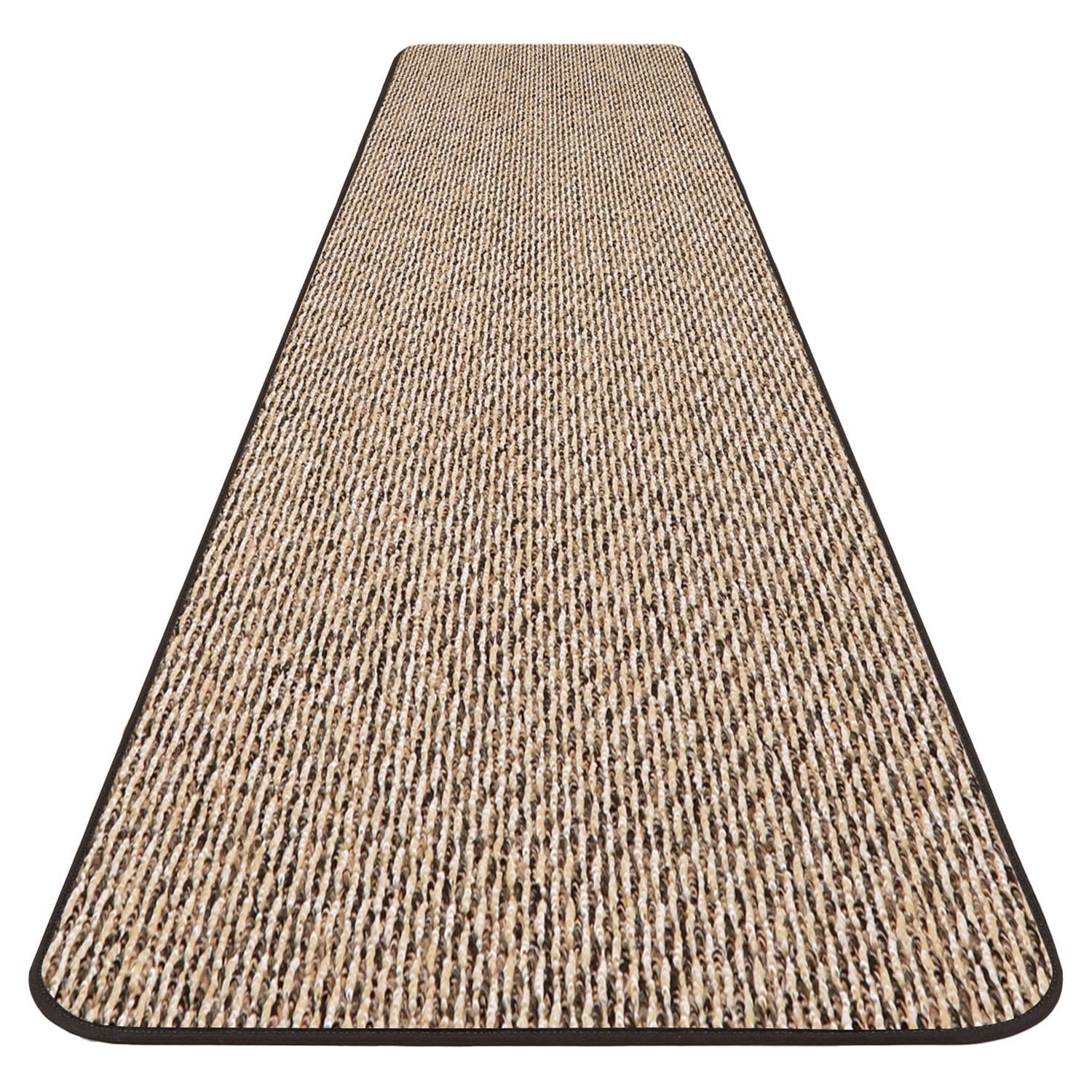 Non-Slip Black and Beige Carpet Runner 27 In. x 14 Ft.