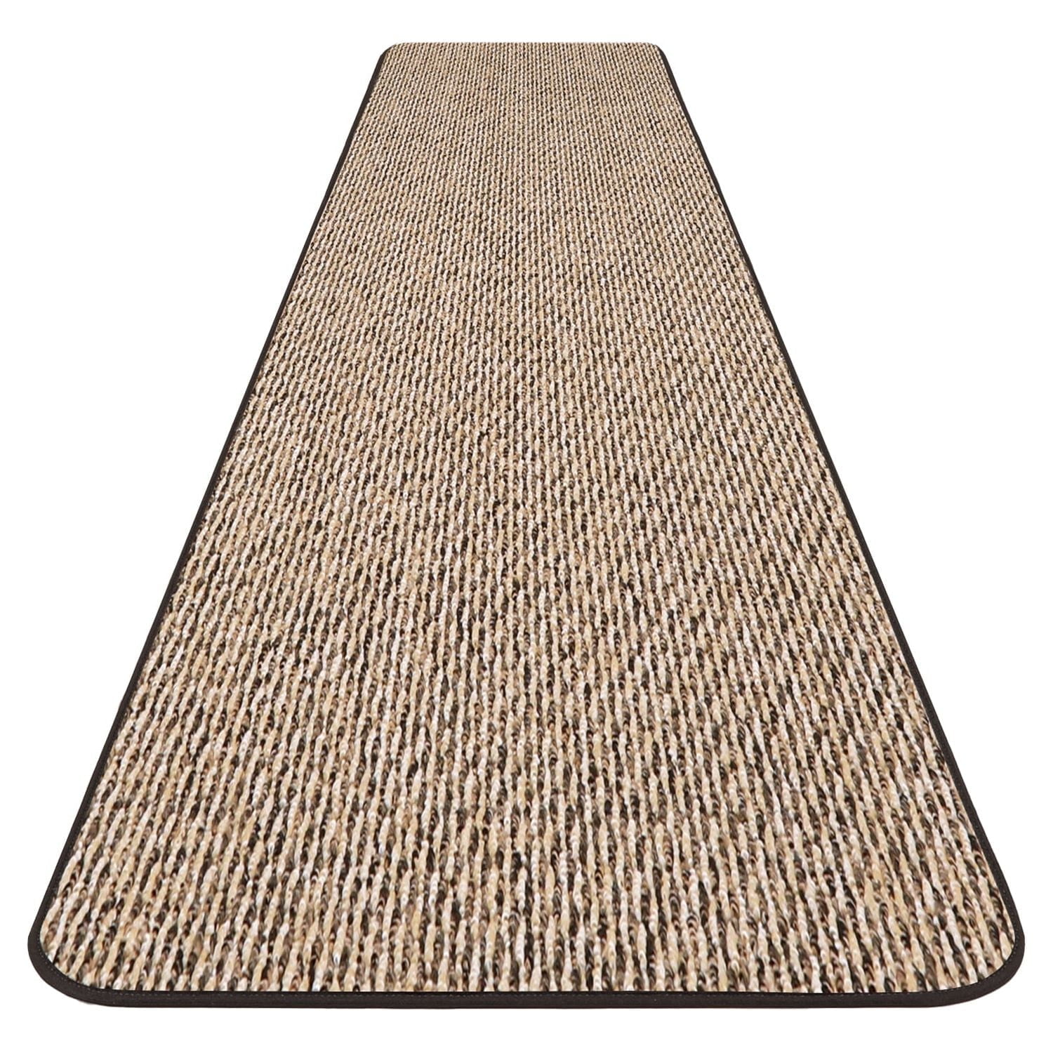 Non-Slip Black and Beige Carpet Runner 36 In. x 16 Ft.
