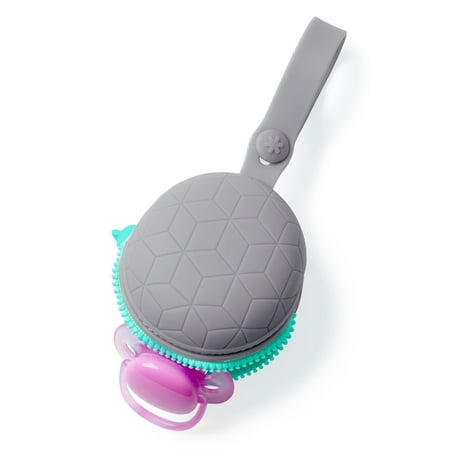 Skidaddle By Skip Hop Silicone Pacifier Holder - Grey For Infants And Toddlers