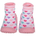 thumbnail image 1 of Skidders Baby Girls' Slippers - Non-Skid Slipper Sock House Shoe Booties Size: 12-24M, Size 18 Months, Colorful Hearts, 1 of 6