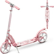 Skidee Scooter for Kids, Teens, Adults, 4 Adjustment Levels, Handlebar Up to 41 Inches, Pink