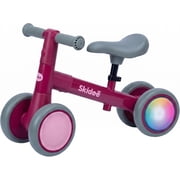 Skidee Toddler Balance Bike 1-3, 4-Wheel Balance Bike with Rare Light-Motion-Activated LED Wheels, Adjustable Height & Child Safe Steering, Lightweight Ride-On Toy Training Bike for Boys & Girls