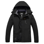 Skieer Men's Plus Size Ski Coat Waterproof Snow Jacket Winter Outerwear Jacket Black XL