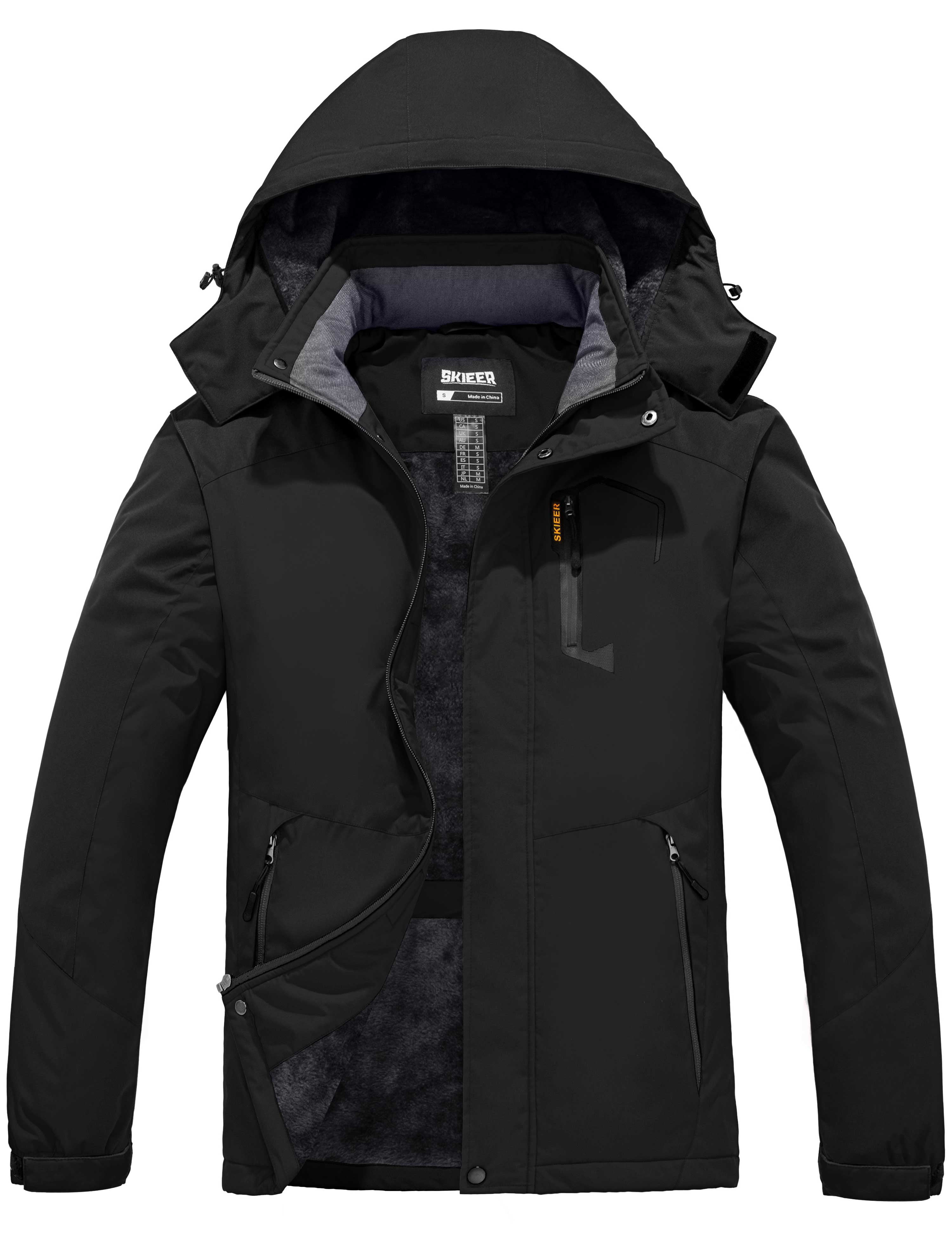 Skieer Men's Insulated Ski Jacket with Removable Hood Skieer Men's Insulated Ski Jacket with Removable Hood