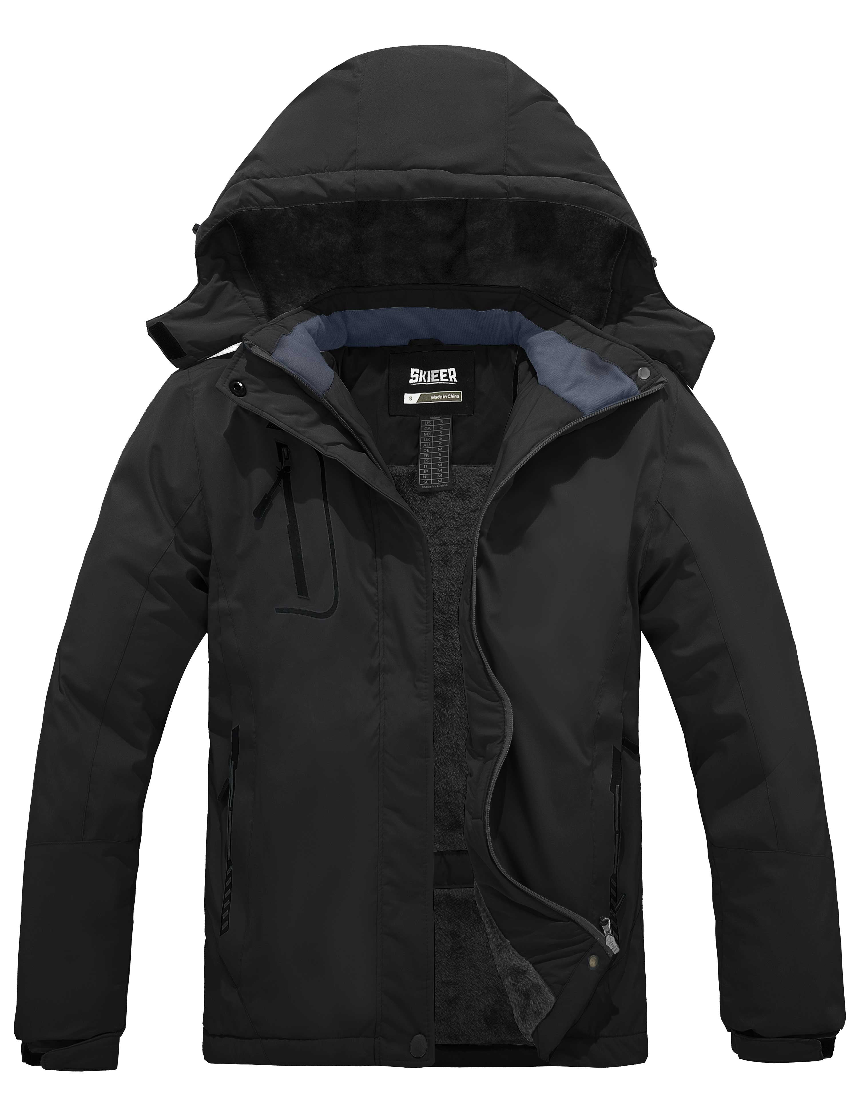 Skieer Women’s Waterproof Ski Jacket – Hooded, Fleece-Lined, Windproof Snow Coat For Skiing & Winter