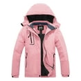 thumbnail image 1 of Skieer Women's Waterproof Ski Jacket Windproof Rain Jacket Winter Warm Hooded Coat Pink Medium, 1 of 7