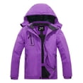 thumbnail image 1 of Skieer Women's Waterproof Ski Jacket Windproof Rain Jacket Winter Warm Hooded Coat Purple Medium, 1 of 6