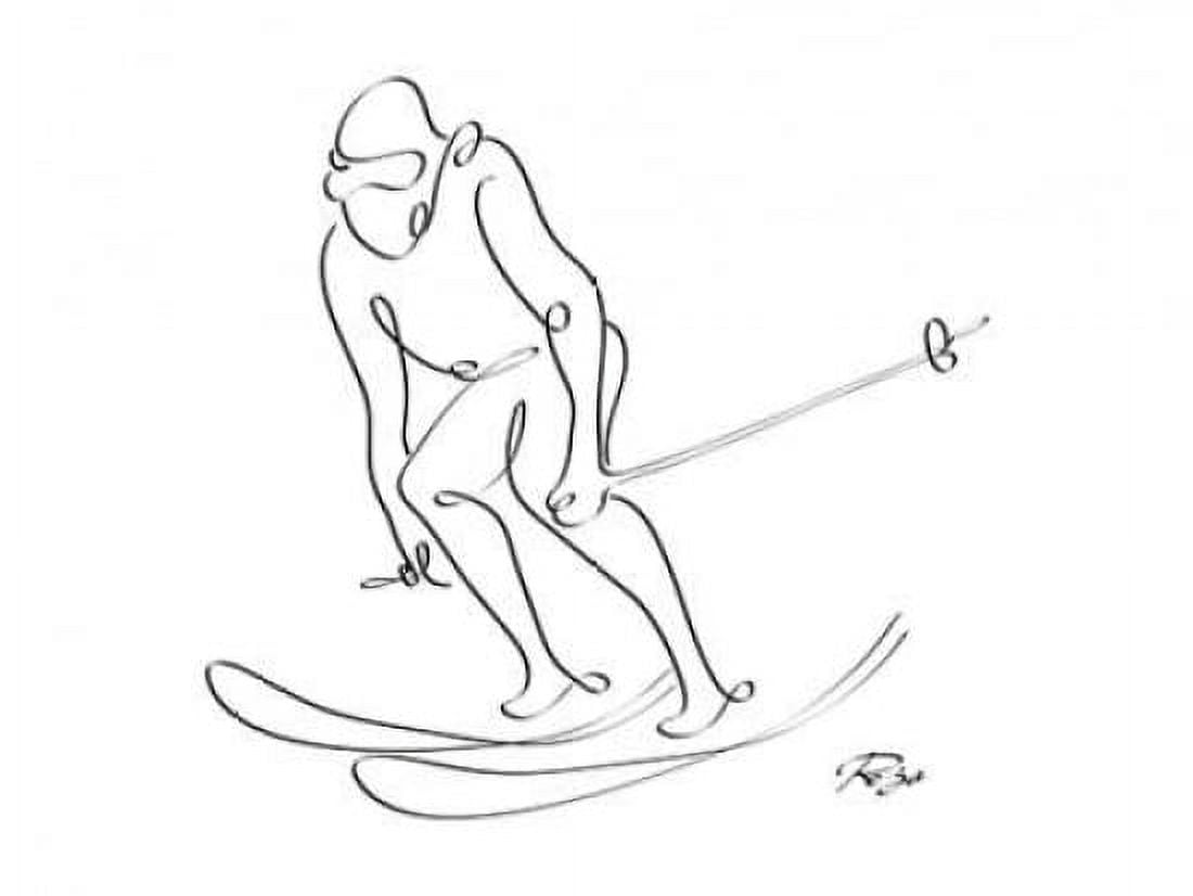 Skier Canvas Art - Gholam Reza Mahdavi (18 x 24)