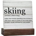 thumbnail image 1 of Skier Gift Skiing Definition Ceramic Table Sign Ski Quotes Desk Decorative Sign Home Decor For Desk Table Shelf, 1 of 5