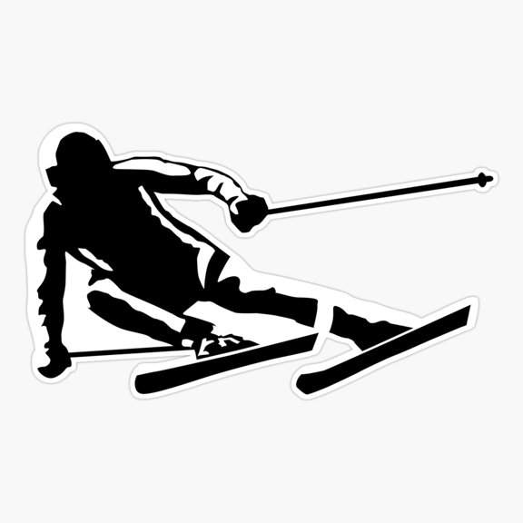 Skier In Action Winter Sports Mountain Sticker