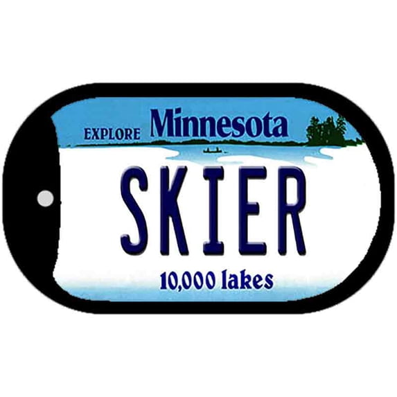 Skier Minnesota Novelty Metal Dog Tag Necklace DT-11082 2" x 1" Dog Tag (DT)