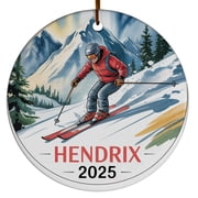 Skier Skiing Christmas Ornaments, Skiing Ski Christmas Ornament Gift for 2025 Team Friends Men Women, Unique Skier Ski Lover Christmas Ornament