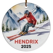 Skier Skiing Christmas Ornaments, Skiing Ski Christmas Ornament Gift for 2025 Team Friends Men Women, Unique Skier Ski Lover Christmas Ornament