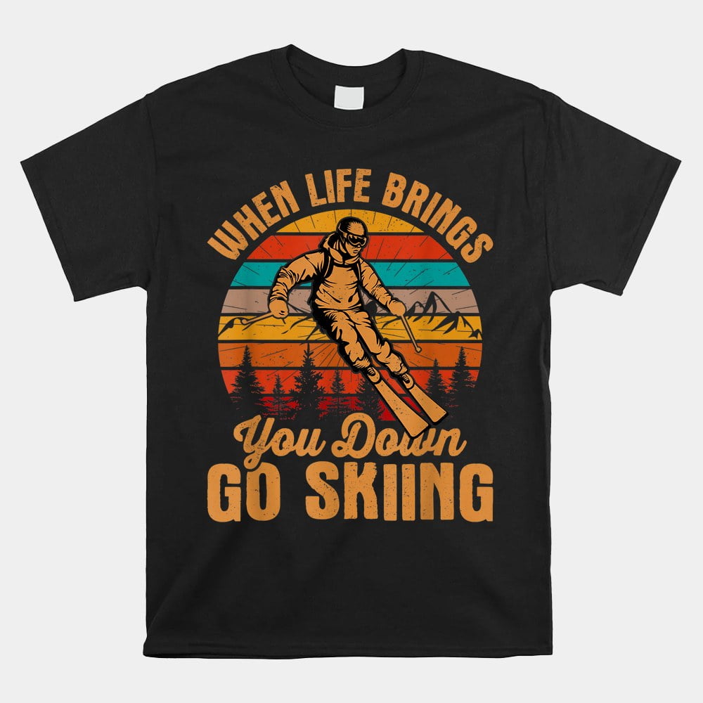 Skier Winter Sports Ski Racing Snow Lifestyle Skiing Shirt Gift Black