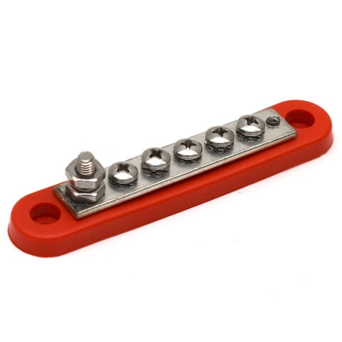 Skier's Choice Boat Busbar 109114 | 3 7/8 Inch 5 Screw Terminal Red