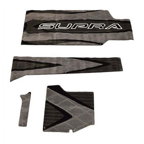 Skiers Choice Supra SG 4 Piece Gray / Black Boat Snap In Carpet / Carpeting Set 115315