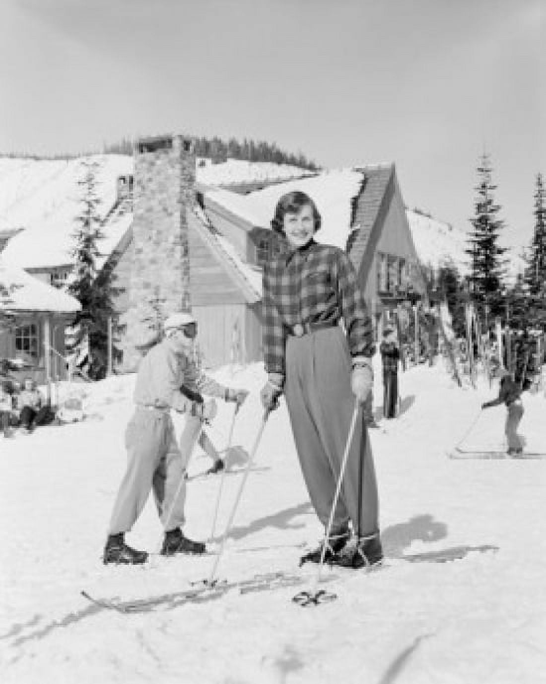 Skiers in ski resort Canvas Art -  (24 x 36)