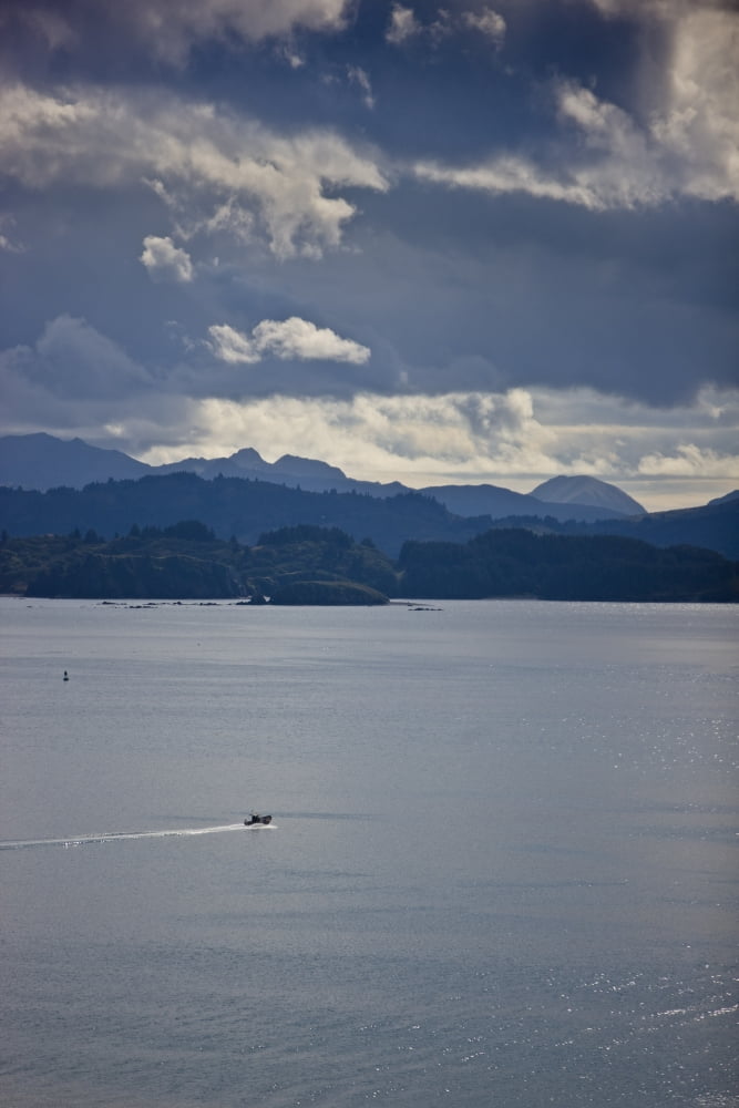 Skiff Off The Shore Of Kodiak Island Autumn Southwest Alaska Canvas Art - Kevin Smith Design Pics (24 x 36)