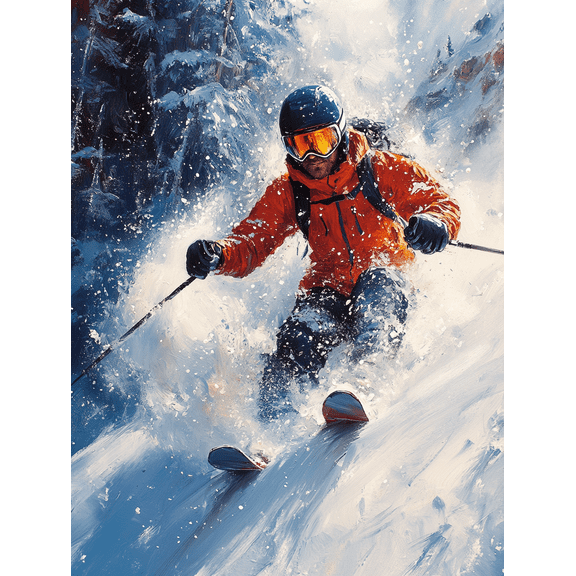 Skiing Canvas Painting/Wall Art Perfect for Living Room Bedroom Office Ski Lodge and Mountain Cabin Decor