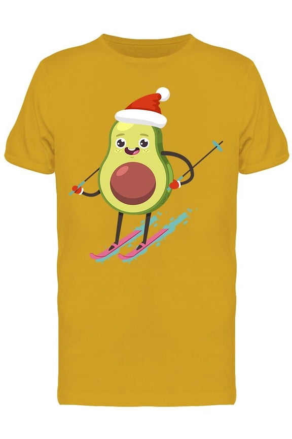 Skiing, Cartoon Of Avocado Tee Men's -Image by Shutterstock