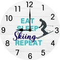 thumbnail image 1 of Skiing Gifts for Men Funny Skiing Clock Perfect Wall Decor for Cabin Man Cave 10 inch Small Wooden Clocks Battery Operated Silent Non-Ticking Living Room Decoration, 1 of 5