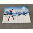 thumbnail image 1 of Skiing Rug, Ski Rug, Winter Landscape Rug, Man Cave Rugs, Customs Rug, Anti-Slip Carpet, Round Rug, Machine Washable Rug, Printed Rug, 2'x3' - 60x90 cm, 1 of 9