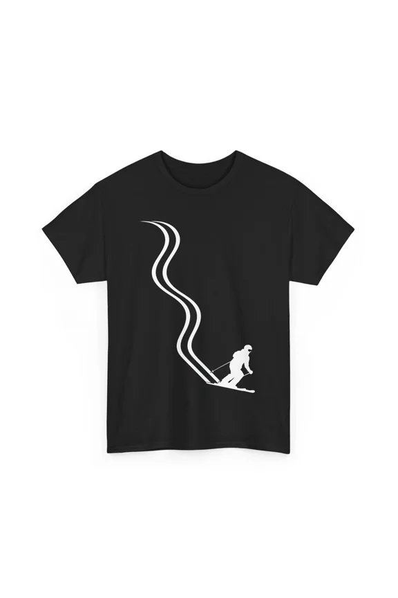 Skiing Shirt, Skier Ski Skiing Winter Sports Lovers Shirt BLACK Unisex S-5XL