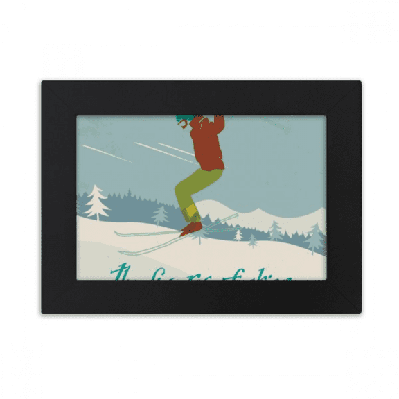 Skiing Ski Board Winter Sport Illustration Desktop Photo Frame Ornaments Picture Art Painting