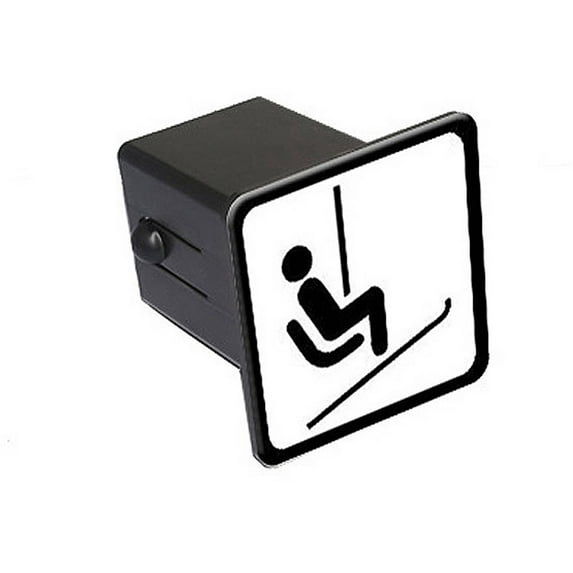 Skiing Ski Chair Lift Sign Symbol 2" Tow Trailer Hitch Cover Plug Insert
