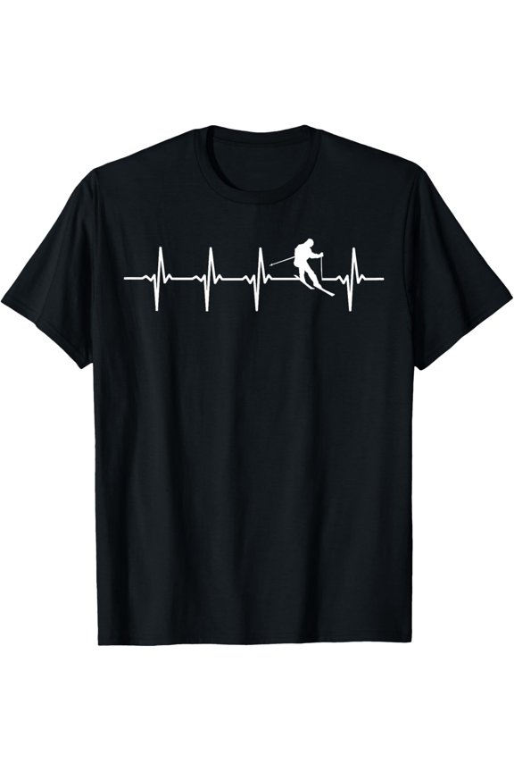 Skiing - Ski Heartbeat T-Shirt gift for skiers T-Shirt
