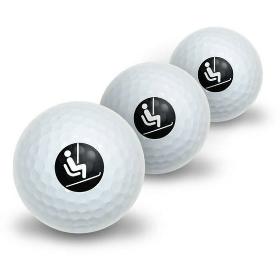 Skiing Ski Lift Novelty Golf Balls, 3pk