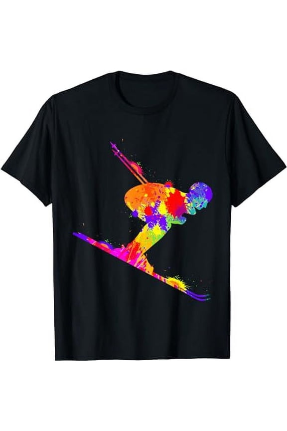 Skiing Ski Skier Kids Boys Men T-Shirt
