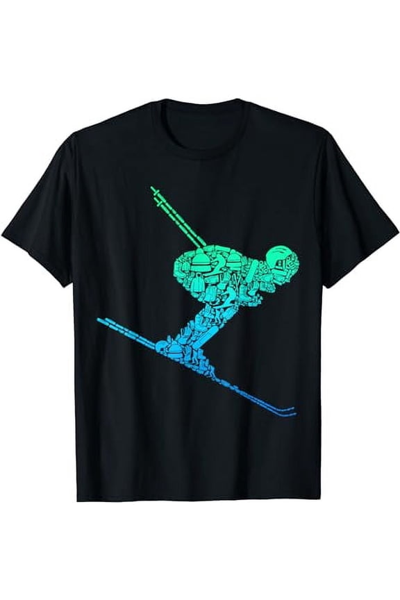Skiing Ski Skier Men Kids Boys T-Shirt