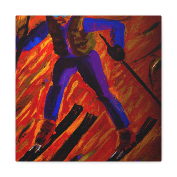 "Skiing Through the Alps" - Canvas