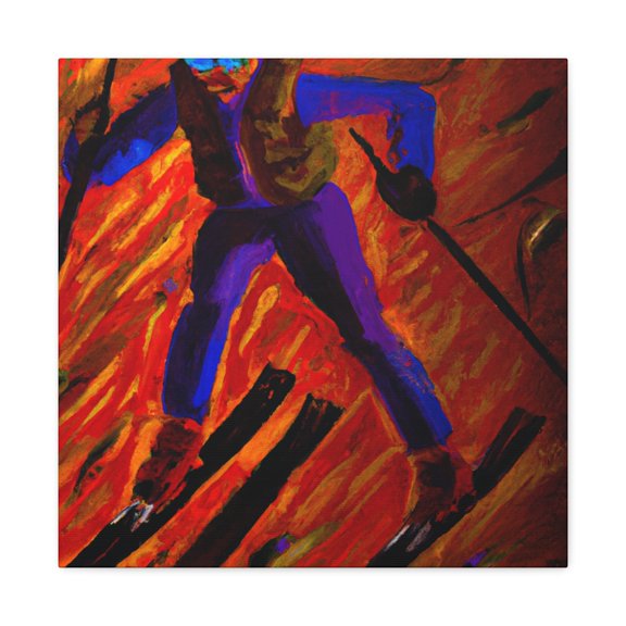 "Skiing Through the Alps" - Canvas