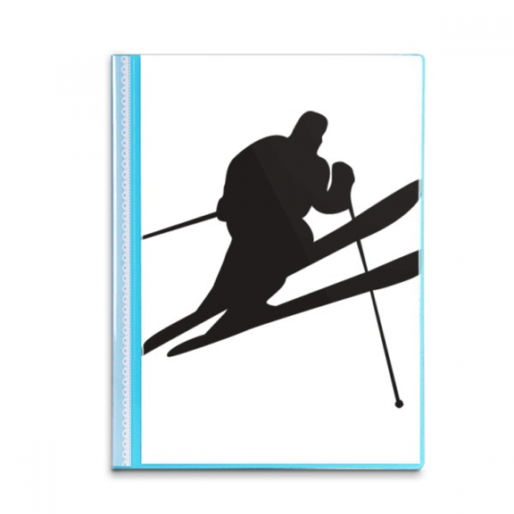 Skiing Winter Sport Black Outline Book Sheet Protectors Portfolio Binder Folder