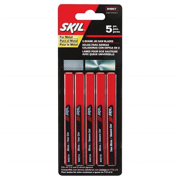 Skil 94907 Metal Jig Saw Blades Set, Silver - 5 Piece