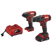 Skil CB739001 20 Volt PWRCORE20 Brushless Lithium-Ion 1/2 in. Cordless Drill Driver and 1/4 in. Hex Impact Driver Combo Kit 2 Ah