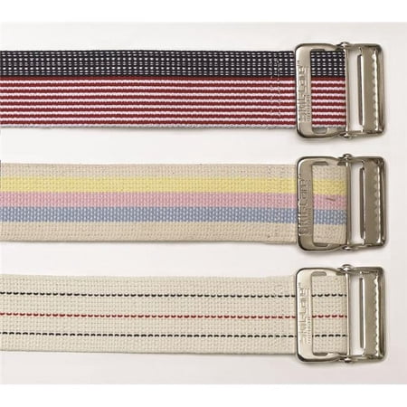 Skil-Care 252075 72 in. Heavy-Duty Webbing Cotton Gait Belt with Delrin Buckle - Pinstripe