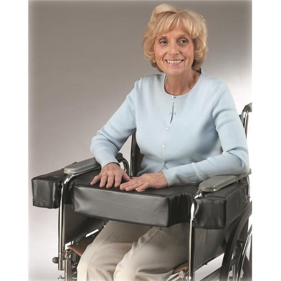 Skil-Care 307040 4 in. Lap Top Thick 18 in. Cushion with Cutouts for Half-Arm Wheelchairs