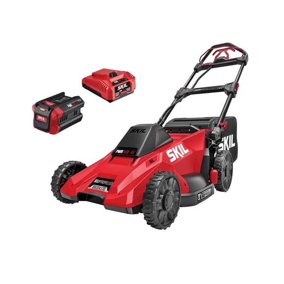 SKIL PWR 40V 20-Inch Self-Propelled Lawn Mower with 6.0Ah Battery and Charger