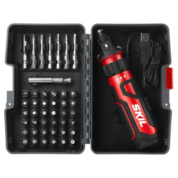 Skil Rechargeable 4V Screwdriver With Circuit Sensor And 45 Pc Bit Kit