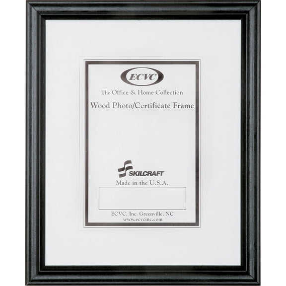 Skilcraft NSN0528690 Wood Frame, Enamel, 8 in. x 10 in., 12-BX, Black