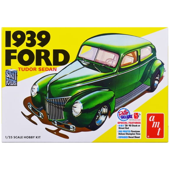 Skill 2 Model Kit 1939 Ford Tudor Sedan "Street Rod" Series 1/25 Scale Model by AMT