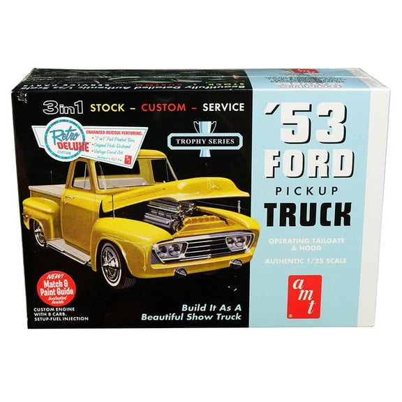 Skill 2 Model Kit 1953 Ford Pickup Truck "Trophy Series" 3 in 1 Kit 1/25 Scale Model by AMT