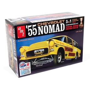 AMT: 1:25 Scale Model Kit - 1955 Chevy Nomad - 172 Parts, Skill Level 2, 7.5", Authentic Vehicle Building Kit, 3-In-1 Customizing, Unpainted, Age 14+