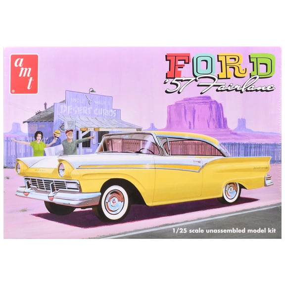 Skill 2 Model Kit 1957 Ford Fairlane Hardtop 3-in-1 Kit 1/25 Scale Model by AMT