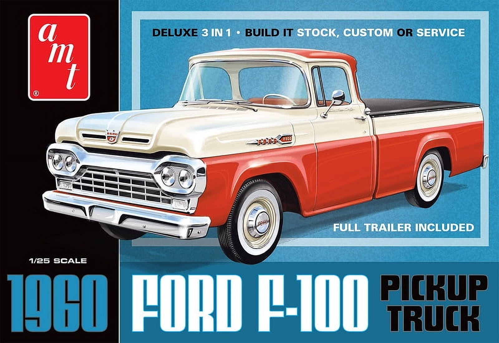 AMT 1960 Ford F-100 Pickup w/Trailer 1/25 Scale Model Kit